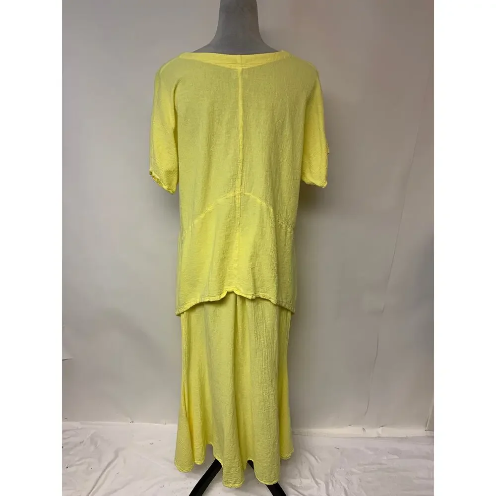 Oh My Gauze Skirt Set Maxi  Bohemian Vibrant Lagenlook Causal Relaxed SZ 2(L/XL) - Picture 4 of 12